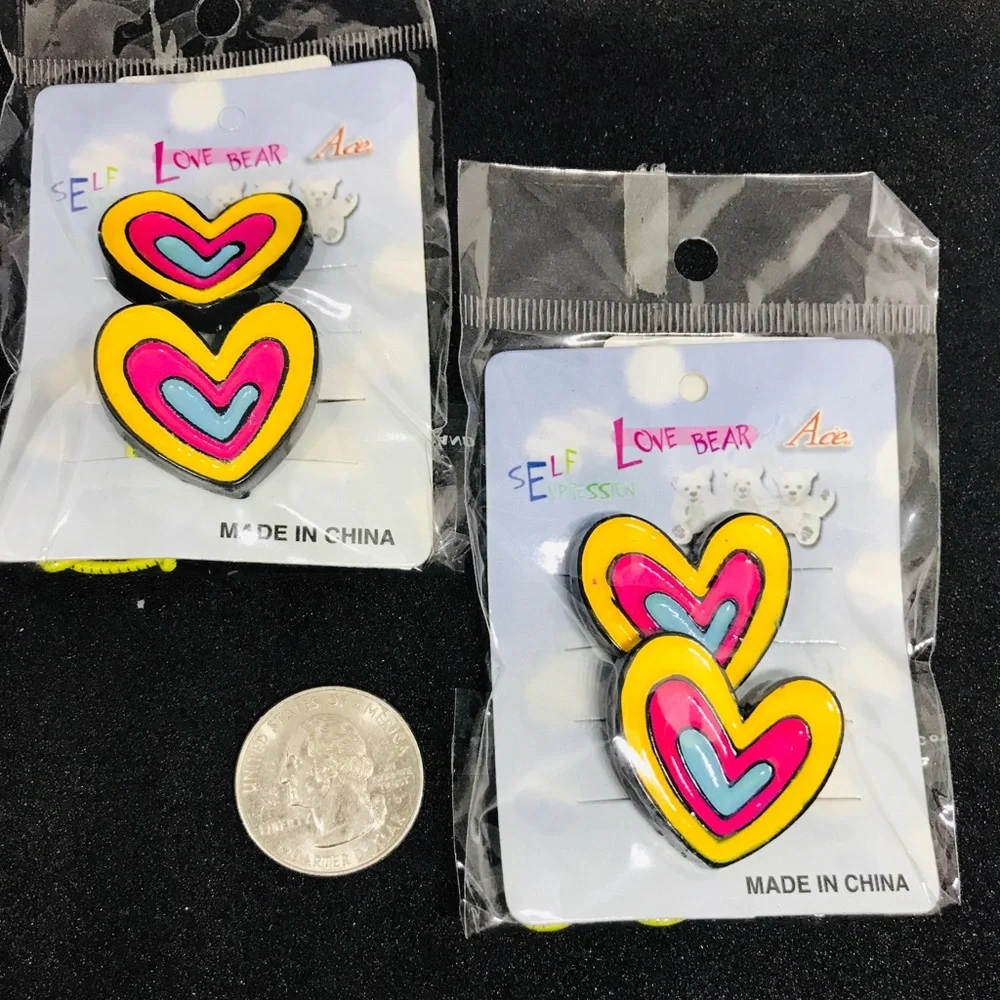 Vintage  80s 90s Heart Hair accessories kids child kidcore cute funky trendy